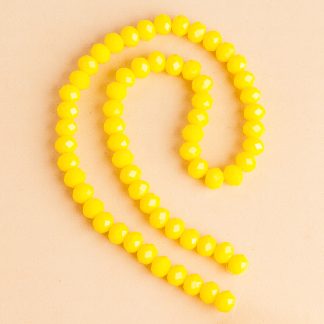Fio de Cristal Facetado 8mm Amarelo Fosco. 10 Fios - 630 Peças