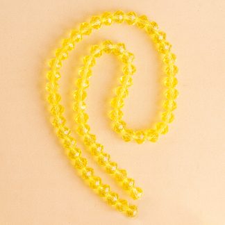 Fio de Cristal Facetado 8mm Amarelo. 10 Fios - 630 Peças