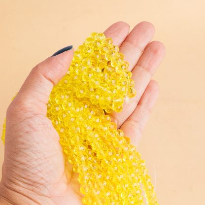 Fio de Cristal Facetado 8mm Amarelo. 10 Fios - 630 Peças - Imagem 2