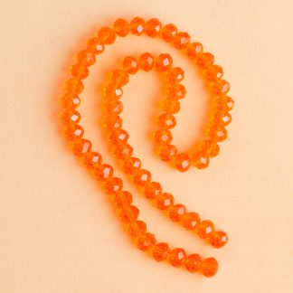 Fio de Cristal Facetado 8mm Laranja. 10 Fios - 630 Peças2