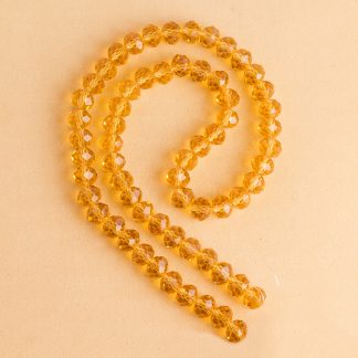 Fio de Cristal Facetado 8mm Caramelo. 10 Fios - 630 Peças