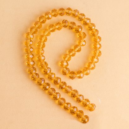 Fio de Cristal Facetado 8mm Caramelo. 10 Fios - 630 Peças