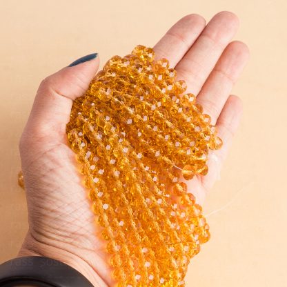 Fio de Cristal Facetado 8mm Caramelo. 10 Fios - 630 Peças - Imagem 2