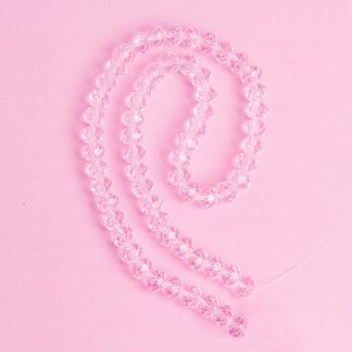 Fio de Cristal Facetado 8mm Rosa Claro. 10 Fios - 630 Peças