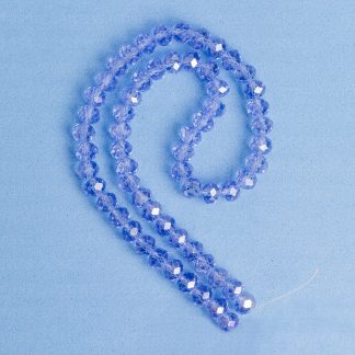 Fio de Cristal Facetado 8mm Azul Celeste Furta Cor. 10 Fios - 630 Peças