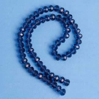 Fio de Cristal Facetado 8mm Azul Escuro. 10 Fios - 630 Peças