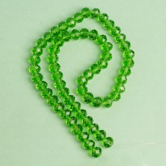 Fio de Cristal Facetado 8mm Verde Claro. 10 Fios - 630 Peças
