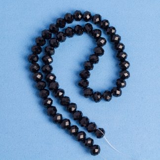 Fio de Cristal Facetado 8mm Preto. 10 Fios - 630 Peças