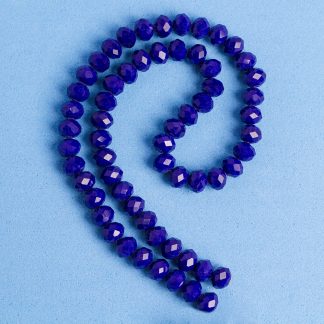 Fio de Cristal Facetado 8mm Azul Royal Leitoso. 10 Fios - 630 Peças