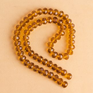 Fio de Cristal Facetado 8mm Marrom Escuro. 10 Fios - 630 Peças