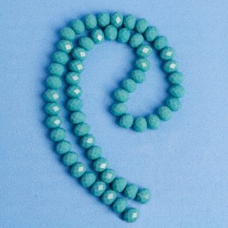 Fio de Cristal Facetado 8mm Turquesa. 10 Fios - 630 Peças